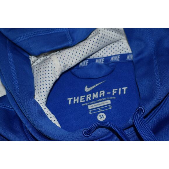 Nike Hoodie Pullover Mens Size Medium Therma-Fit Performance Blue Polyester - Picture 4 of 5